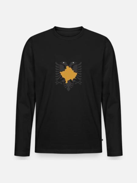 Kosovo - Albanian black eagle - Men's Premium Organic Long Sleeve Shirt - black