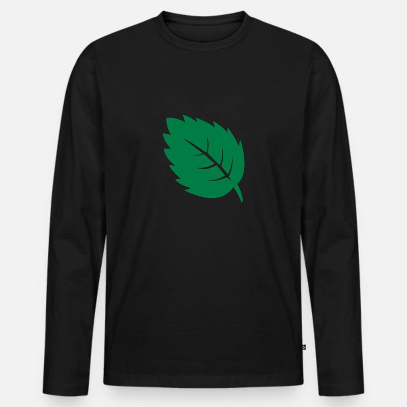 blatt leaf - Männer Premium Bio Langarmshirt - Schwarz