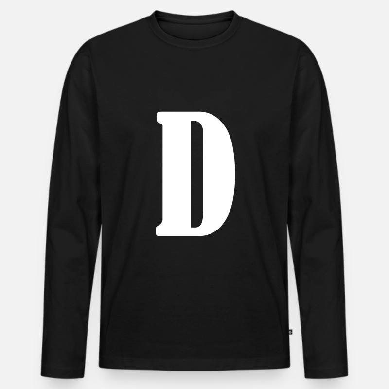 D - Männer Premium Bio Langarmshirt - Schwarz
