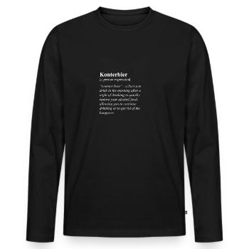Counter Beer Funny German Idiom - Men's Premium Organic Long Sleeve Shirt - black - Front - Nico (187cm)
