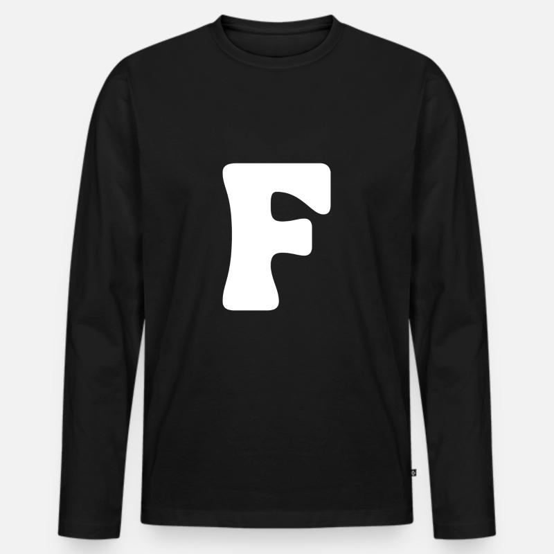 F - Männer Premium Bio Langarmshirt - Schwarz