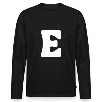E - Männer Premium Bio Langarmshirt - Schwarz - Vorne - Nico (187cm)