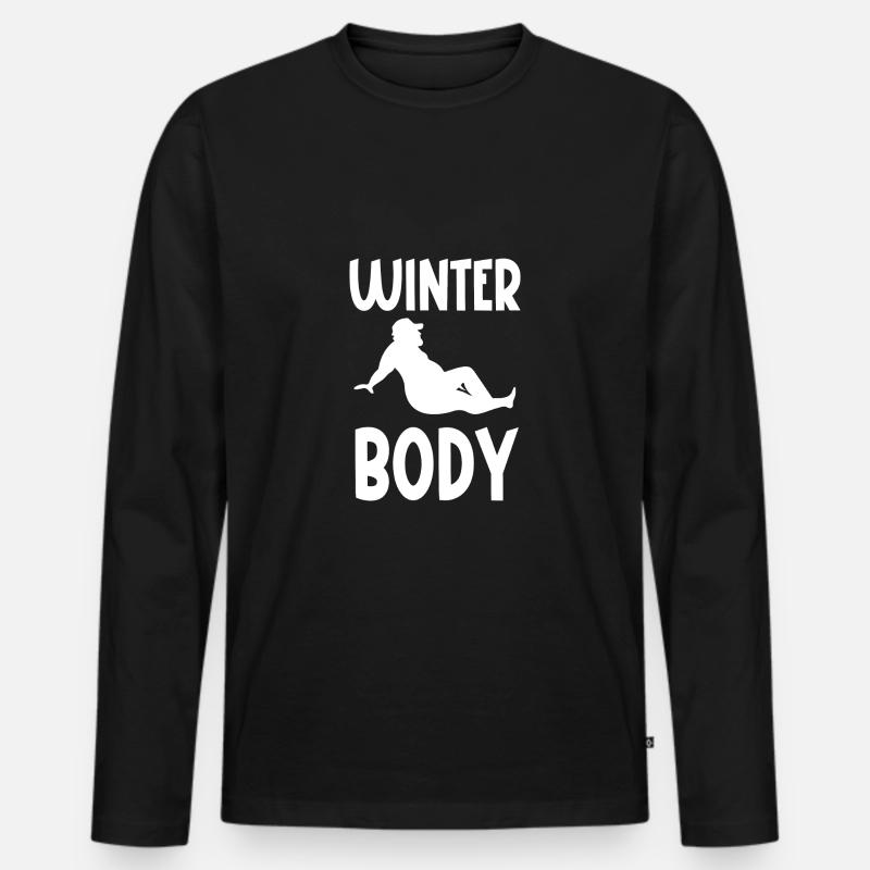 Winter-Körper - Männer Premium Bio Langarmshirt - Schwarz