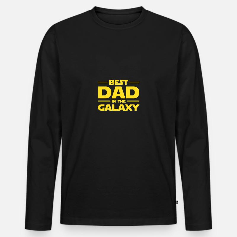 Best Dad - Männer Premium Bio Langarmshirt - Schwarz