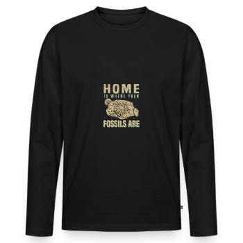 Fossilien Sammler - Männer Premium Bio Langarmshirt - Schwarz - Vorne - Nico (187cm)