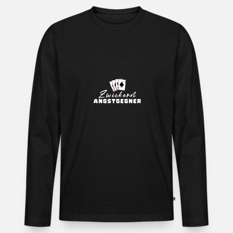 Zwickern Angstgegner - Männer Premium Bio Langarmshirt - Schwarz