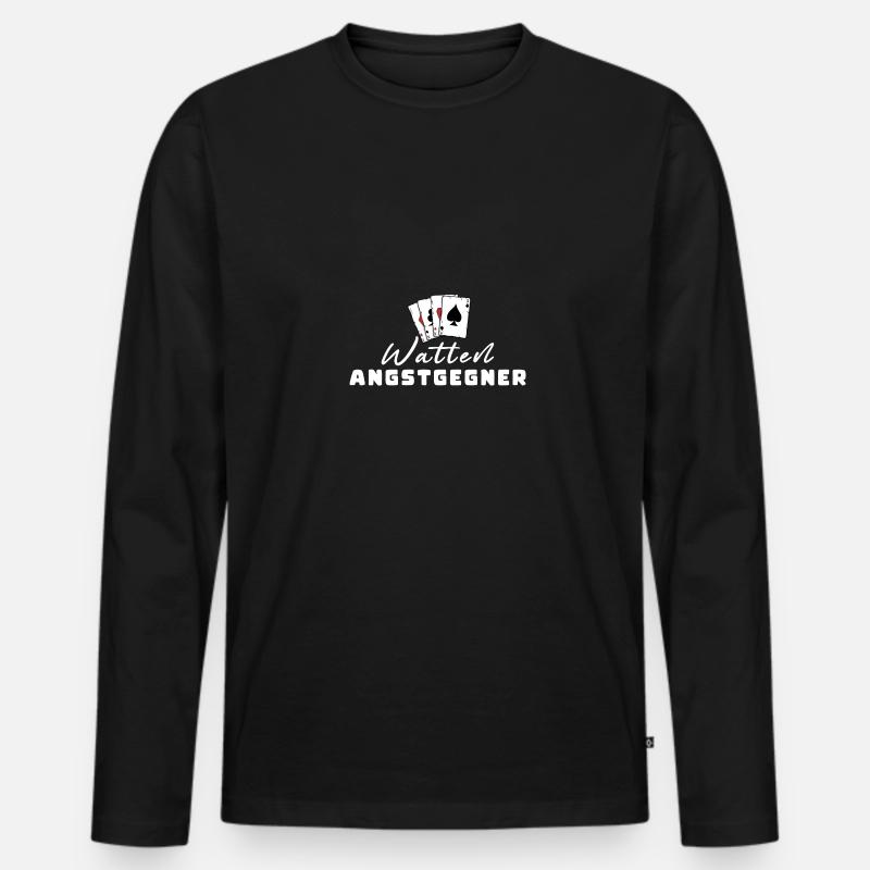 Watten Angstgegner - Männer Premium Bio Langarmshirt - Schwarz