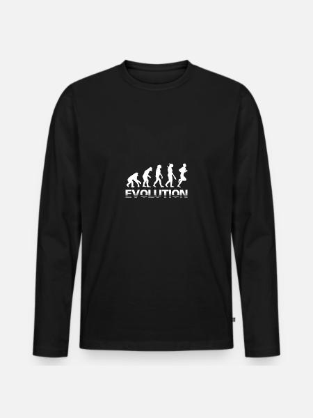 Courir Evolution Histoire Jogging - T-shirt manches longues Premium bio Homme - noir