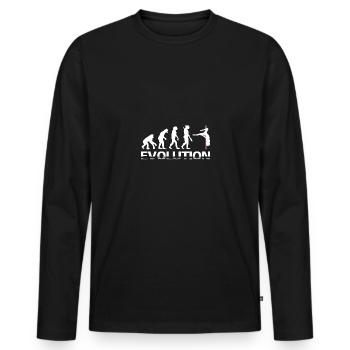 Evolution de la pole dance - T-shirt manches longues Premium bio Homme - noir - Devant - Nico (187cm)