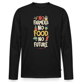 No Farmers No Food No Future Farmer Farmer - Men's Premium Organic Long Sleeve Shirt - black - Front - Nico (187cm)