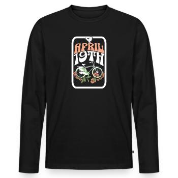 Fahrradtag - Männer Premium Bio Langarmshirt - Schwarz - Vorne - Nico (187cm)