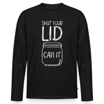 Fermez votre couvercle et pouvez-vous 3 - T-shirt manches longues Premium bio Homme - noir - Devant - Nico (187cm)