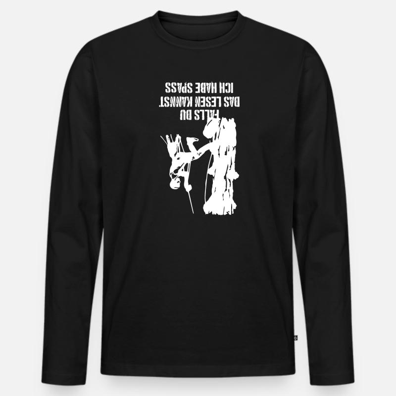 Baumklettern Arborist Baumpfleger Geschenk - Männer Premium Bio Langarmshirt - Schwarz