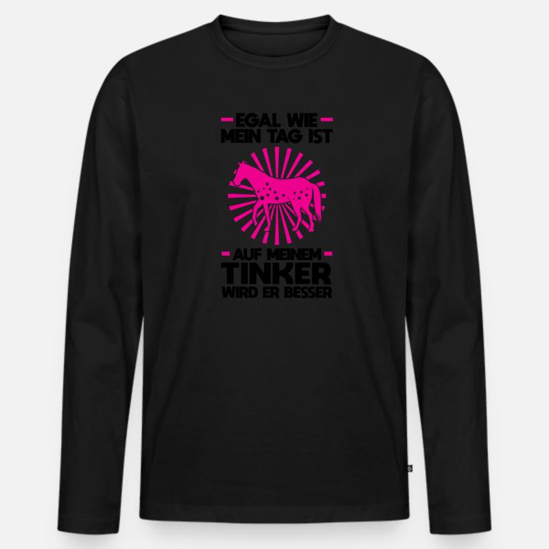Tinker Pferd Pferde Geschenk - Männer Premium Bio Langarmshirt - Schwarz