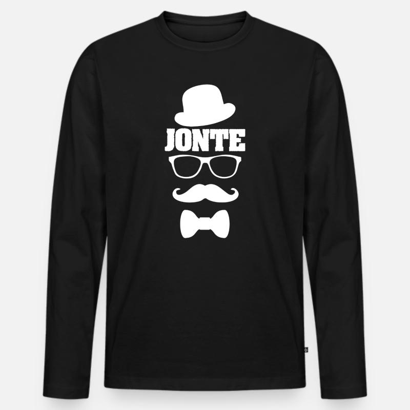 Jonte - Männer Premium Bio Langarmshirt - Schwarz