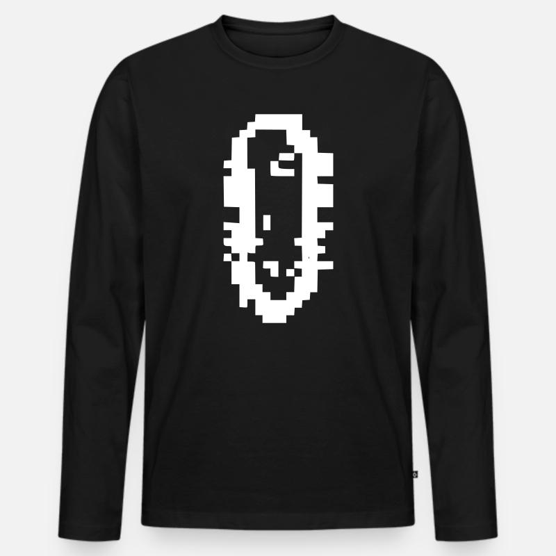 Bakterie Pixel Art Keim - Männer Premium Bio Langarmshirt - Schwarz