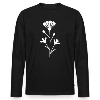 Fleurs Fleurs Fleur Fleurs Herbes Herbes - T-shirt manches longues Premium bio Homme - noir - Devant - Nico (187cm)
