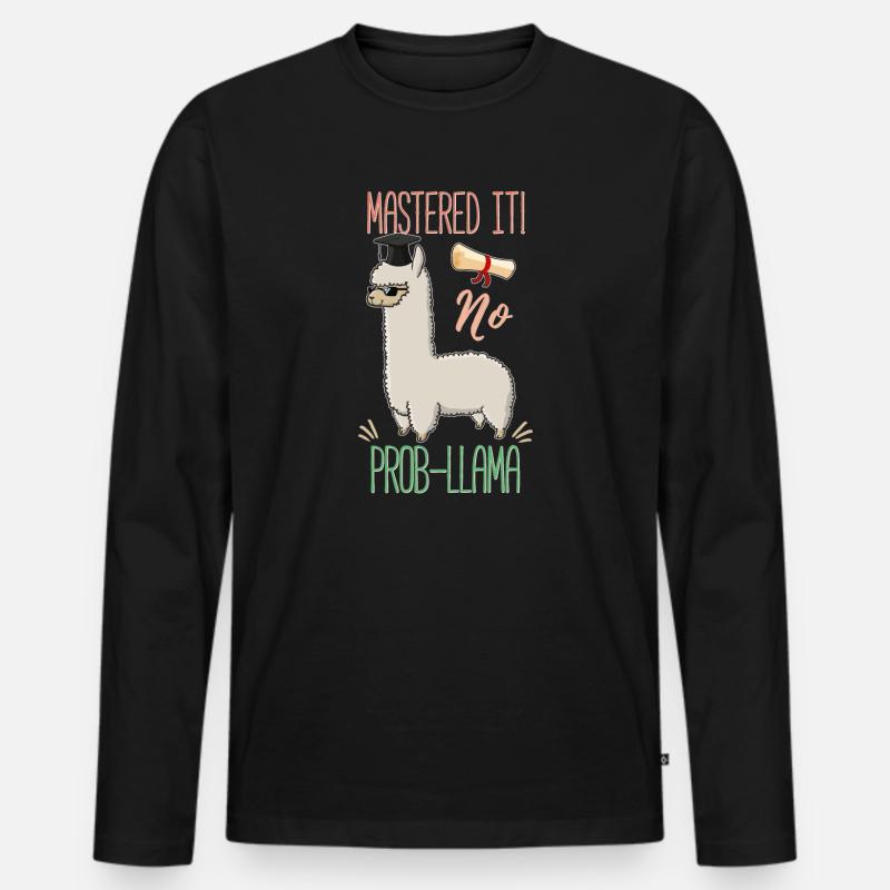 Mastered it! 2020 No Prob-Llama - Männer Premium Bio Langarmshirt - Schwarz