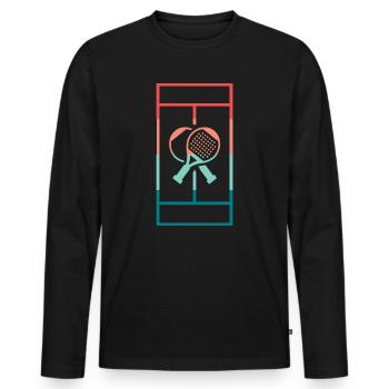Padel Playing Field Padel Tennis Padel Player - Men's Premium Organic Long Sleeve Shirt - black - Front - Nico (187cm)