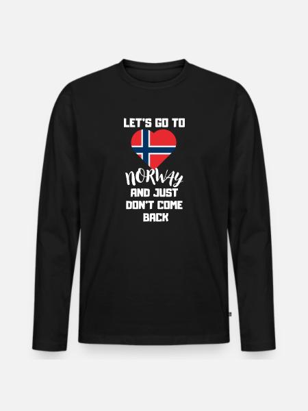 Norsk hjerte Norsk flag Sjovt Norge - Premium økologisk langærmet T-shirt til mænd - sort