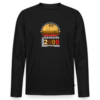 Edition limitée unique à son genre naissance 2000 - T-shirt manches longues Premium bio Homme - noir - Devant - Nico (187cm)