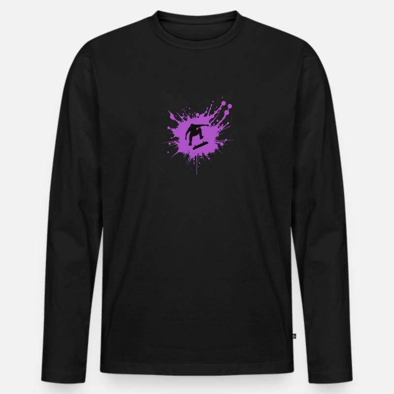 Splash Skateboard Dynamik - Männer Premium Bio Langarmshirt - Schwarz