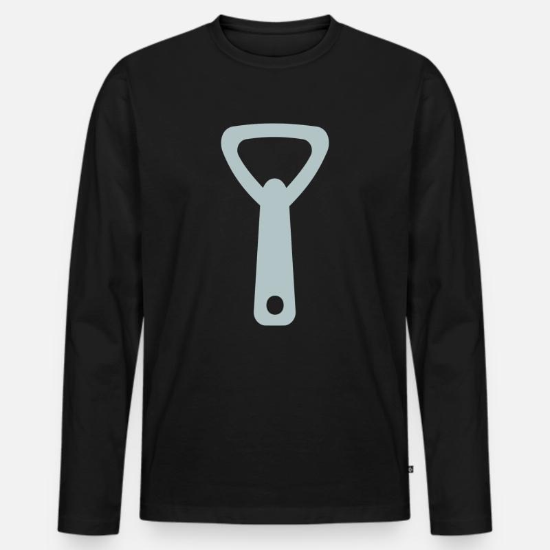 Flaschenöffner - Männer Premium Bio Langarmshirt - Schwarz