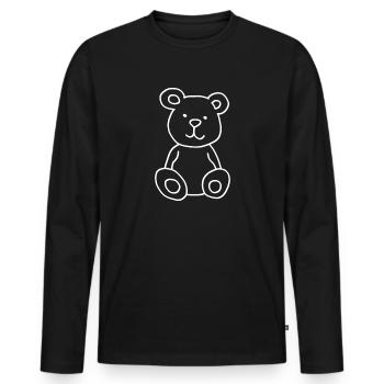 Teddy bear snuggle animal - Men's Premium Organic Long Sleeve Shirt - black - Front - Nico (187cm)