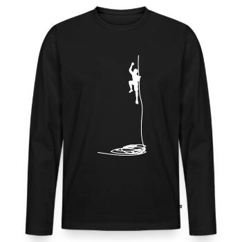 Escalade - (8) - T-shirt manches longues Premium bio Homme - noir - Devant - Nico (187cm)