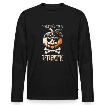 Halloween Pirate Dire Tenue Costume Drôle - T-shirt manches longues Premium bio Homme - noir - Devant - Nico (187cm)