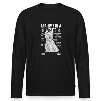 West Highland White Terrier Westie - Männer Premium Bio Langarmshirt - Schwarz - Vorne - Nico (187cm)