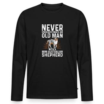 Miniature Australian Shepherd - Men's Premium Organic Long Sleeve Shirt - black - Front - Nico (187cm)