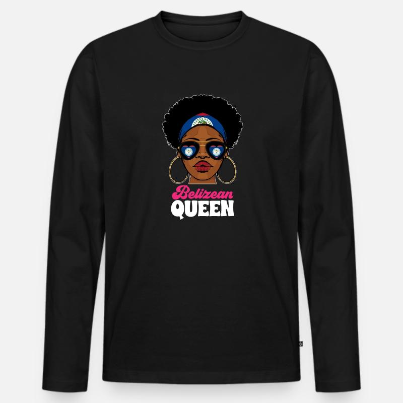 Belize Flagge Belizer - Männer Premium Bio Langarmshirt - Schwarz