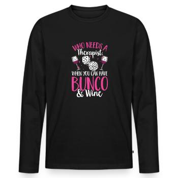 Bunco Dice Game - Men's Premium Organic Long Sleeve Shirt - black - Front - Nico (187cm)