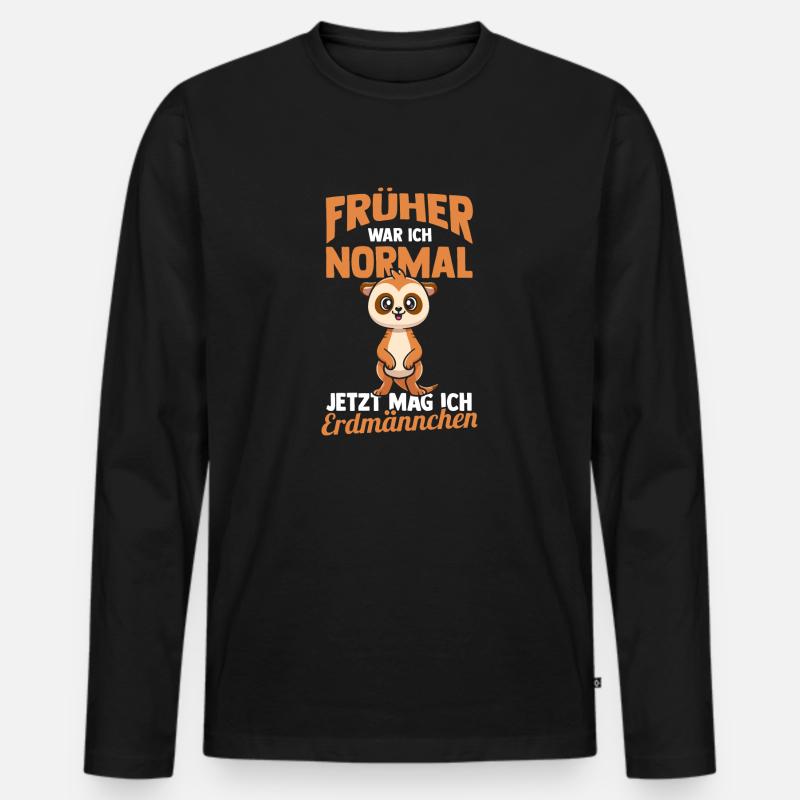Erdmännchen - Männer Premium Bio Langarmshirt - Schwarz