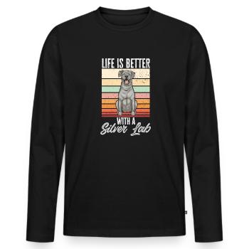 Silver Labrador Retriever Silver Lab - T-shirt manches longues Premium bio Homme - noir - Devant - Nico (187cm)