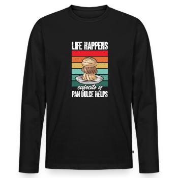 Concha Hispanic Mexikanisch Pan Dulce - Männer Premium Bio Langarmshirt - Schwarz - Vorne - Nico (187cm)