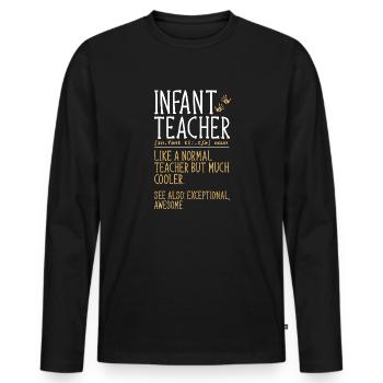 Kindergarten Teacher Daycare Center Educator - Men's Premium Organic Long Sleeve Shirt - black - Front - Nico (187cm)