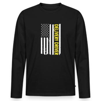 Lieferant Paket Lieferung - Männer Premium Bio Langarmshirt - Schwarz - Vorne - Nico (187cm)