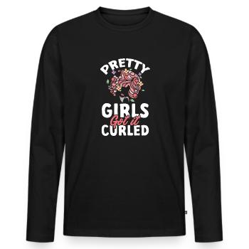 Lockiges Haar Afro Locken Natürliches Haar - Männer Premium Bio Langarmshirt - Schwarz - Vorne - Nico (187cm)
