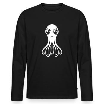 Squid - Men's Premium Organic Long Sleeve Shirt - black - Front - Nico (187cm)