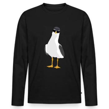 Cool mouette debout Maritim Allemagne du Nord - T-shirt manches longues Premium bio Homme - noir - Devant - Nico (187cm)