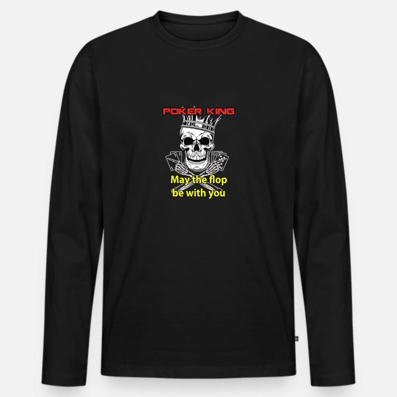 Poker King - Männer Premium Bio Langarmshirt - Schwarz