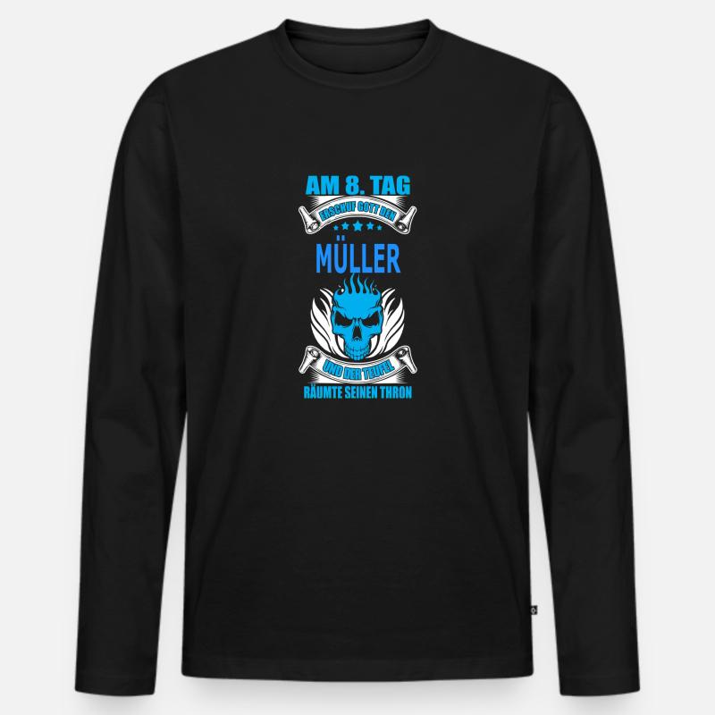 MÜLLER - Männer Premium Bio Langarmshirt - Schwarz