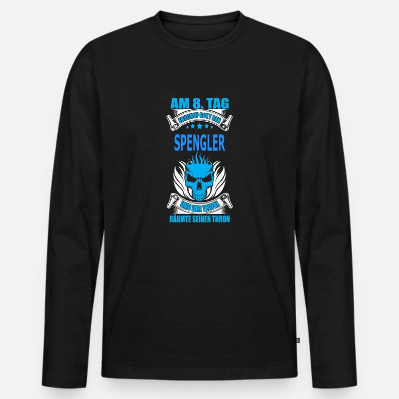 SPENGLER - Männer Premium Bio Langarmshirt - Schwarz