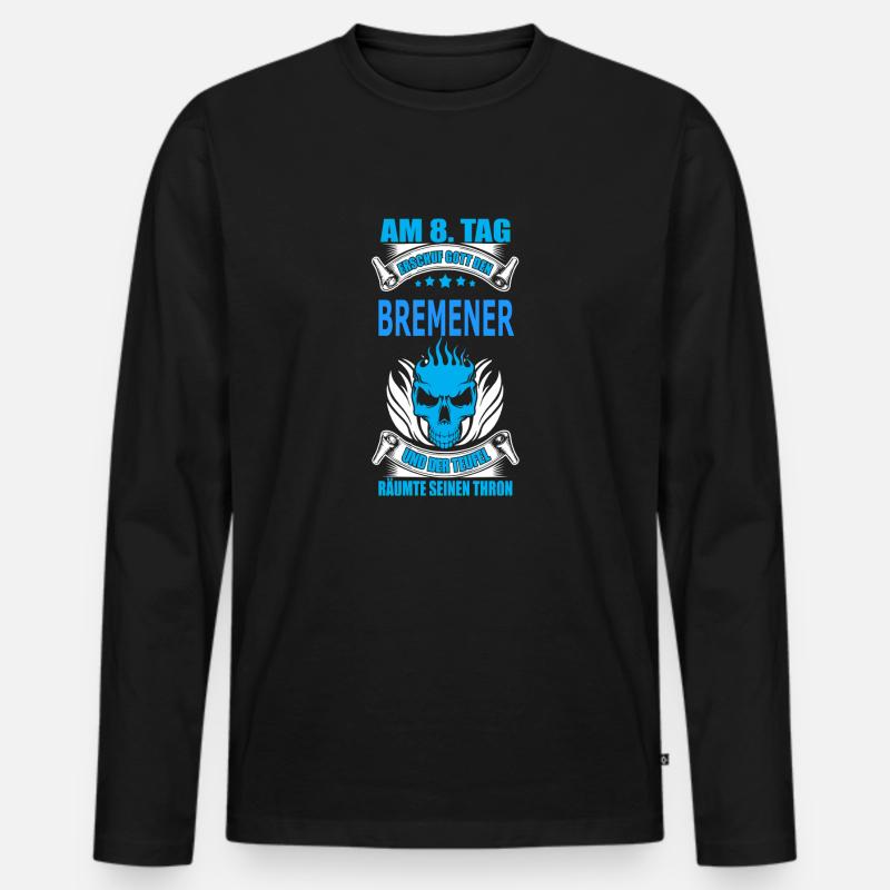 BREMENER - Männer Premium Bio Langarmshirt - Schwarz