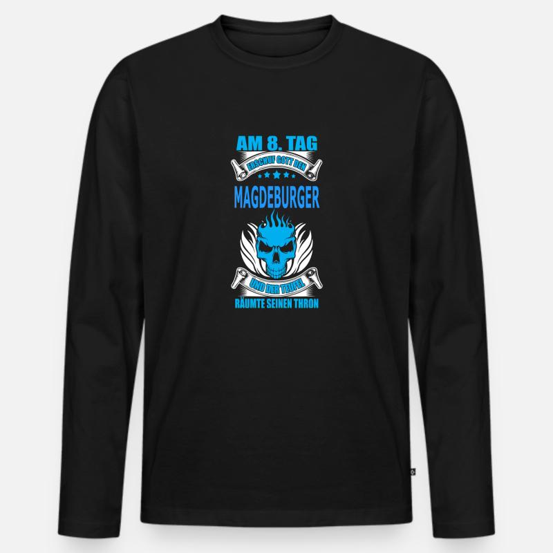 MAGDEBURGER - Männer Premium Bio Langarmshirt - Schwarz