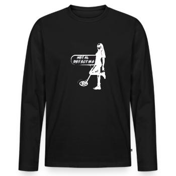 Sexy treasure hunter with metal detector - Men's Premium Organic Long Sleeve Shirt - black - Front - Nico (187cm)