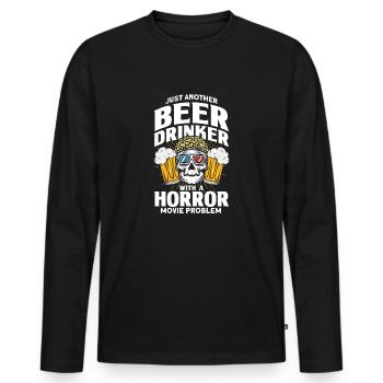 Movie Lovers Horror Movie Horror Movies Gift - Men's Premium Organic Long Sleeve Shirt - black - Front - Nico (187cm)