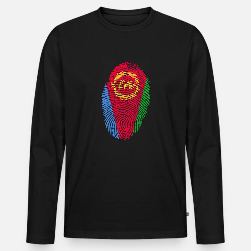 Eritrea - Männer Premium Bio Langarmshirt - Schwarz